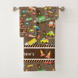 Niños de transporte Brown. Toalla cuadrada