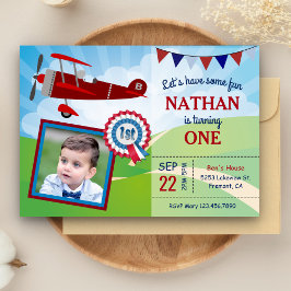 Niños del avión Foto Invitación a la fiesta de cum