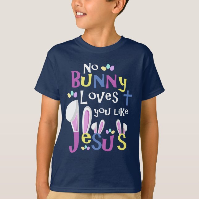 Niños del camisetas de Pascua - ningún conejito (Anverso)