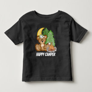 Niños del oso del camper felices unisex camiseta d