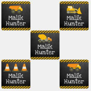 Niños del tema de construcción nombran etiquetas p