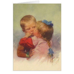 Niños del vintage que besan el arte, Karl Feiertag