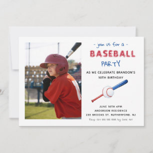 Niños deportivos de béisbol Invitación a la foto d