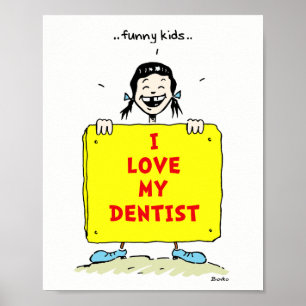 Niños divertidos Posters de citas dentales positiv