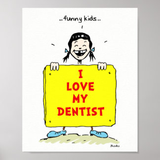 Niños divertidos Posters de citas dentales positiv