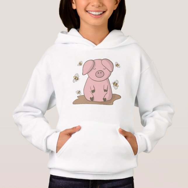 Niños divertidos Ropa camiseta Chica Ropa de cerdo (Anverso)