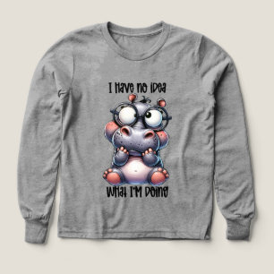 Niños divertidos unisex camiseta hippo