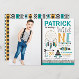 Niños Dreamcatcher Wild ONE Invitación al primer c