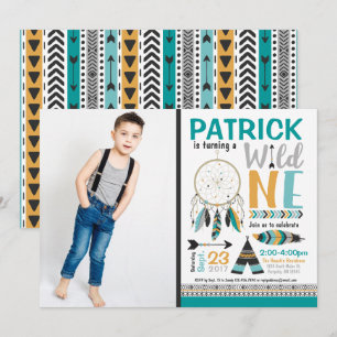 Niños Dreamcatcher Wild ONE Invitación al primer c