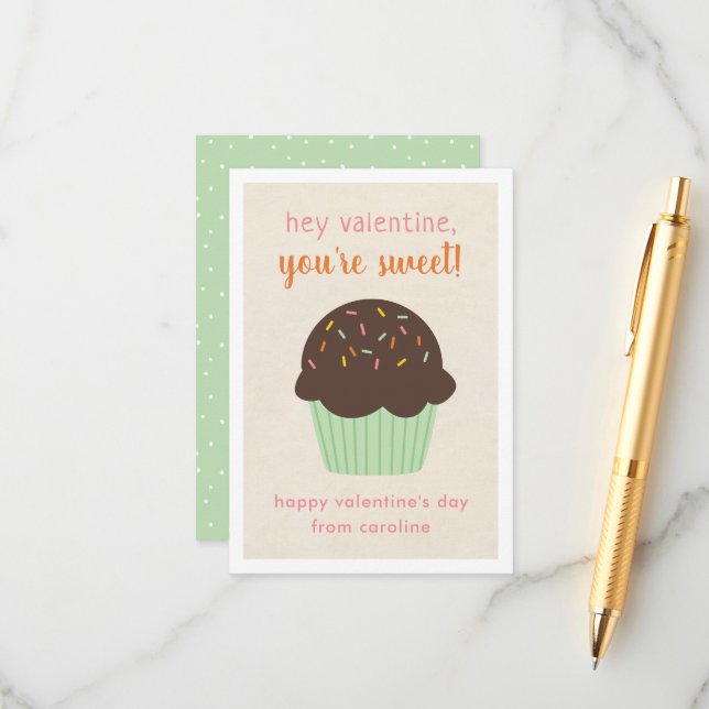 Niños dulces pastelitos en aula tarjetas de San Va (Anverso/Reverso In Situ)