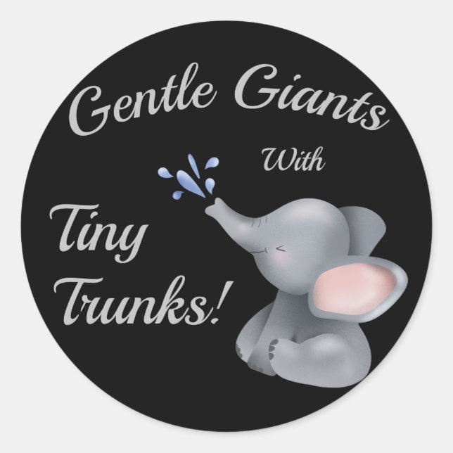 "Niños elefantes pequeños y pequeños pegatinas (Anverso)