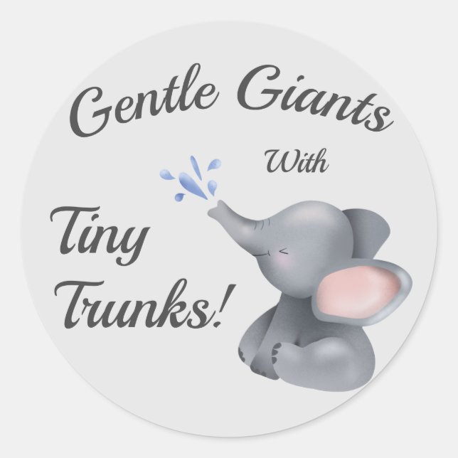 "Niños elefantes pequeños y pequeños pegatinas (Anverso)