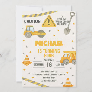 Niños en construcción Invitación de cumpleaños