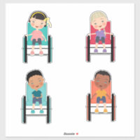 Niños en silla de ruedas Pegatinas 2