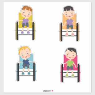 Niños en silla de ruedas Pegatinas 4