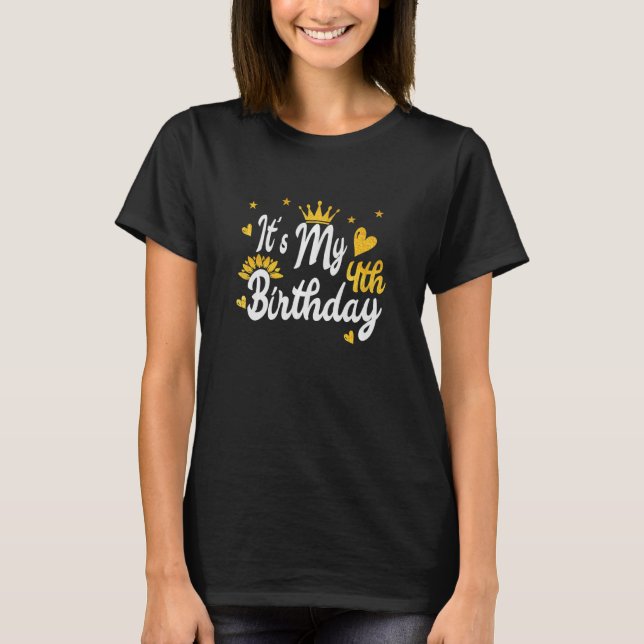 Niños es mi camiseta de cuarto cumpleaños - Feliz  (Anverso)