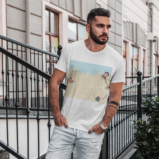 Niños Escribiendo Números En La Camiseta De Arena (Subido por el creador)