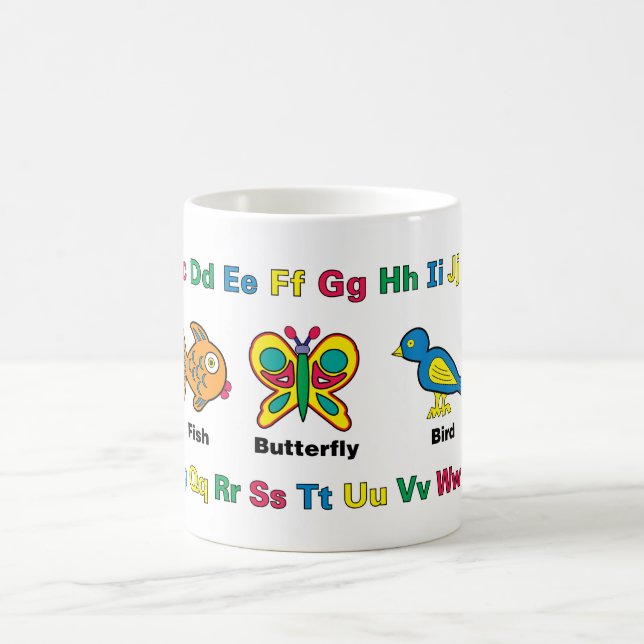 Niños felices alfabeto y taza de los animales (Centro)