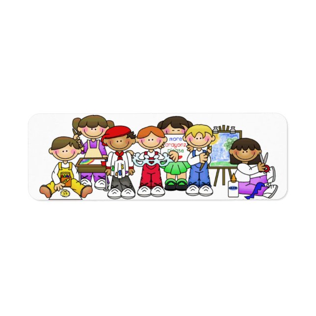 Niños felices artistas pintando Pegatinas de dibuj (Frente)