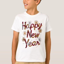 Niños felices de camisetas de año nuevo