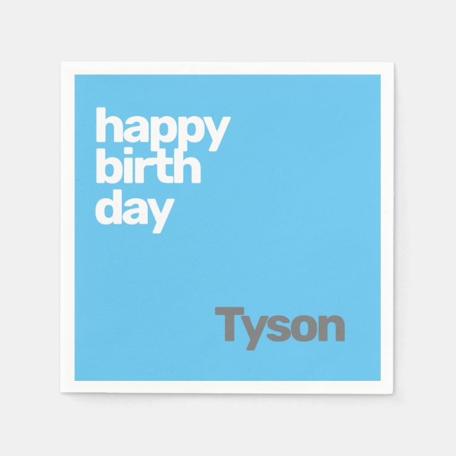 niños fiesta servilleta Feliz cumpleaños mínimo si (Anverso)