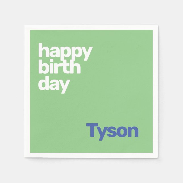 niños fiesta servilleta Feliz cumpleaños mínimo si (Anverso)