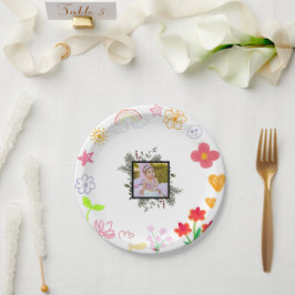 Niños Fiestas Platos Amarillos y Púrpura