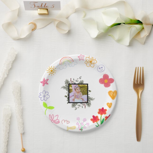 Niños Fiestas Platos Amarillos y Púrpura (Boda)