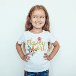 Niños Flores Niñas Camisetas de novias Boda Recept<br><div class="desc">Hermosa niña de flores Camisetas de la dama de honor en falso Relieve metalizado Purpurina de oro con gráficos de flores de color de agua. Flor Chica tee con adorables gráficos de flores de acuarela y falso texto de Relieve metalizado purpurina de oro. A tu chica de flores le encantará...</div>