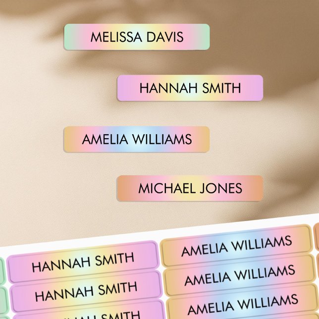 Niños gradientes coloridos Etiquetas de nombres im (Subido por el creador)