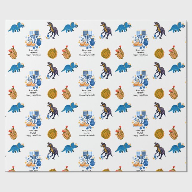 Niños Hanukkah Papel de relleno - Dinosaurios drei (Superficie plana)