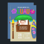 Niños hawaianos Fiesta Luau añaden foto invitación<br><div class="desc">Personalizable a las especificaciones de su evento.</div>