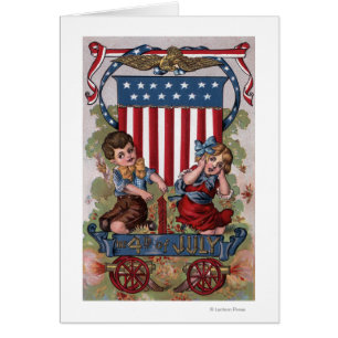 Niños iluminando fuegos artificiales