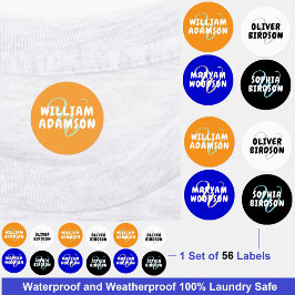 Niños impermeables Monogramas Etiquetas de nombres