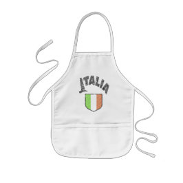 Niños italianos que cocinan el delantal