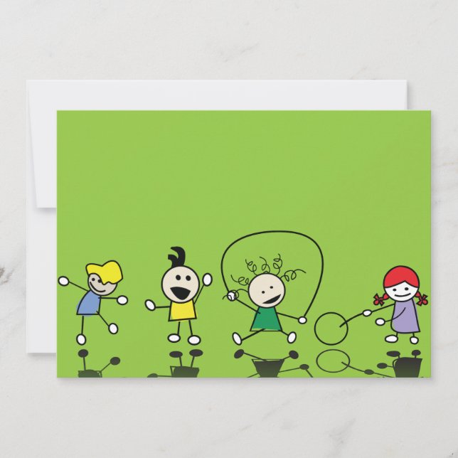 Niños Jugando Invitaciones (Anverso)