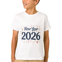 Niños juguetones Camisa de Año Nuevo 2026 con estr