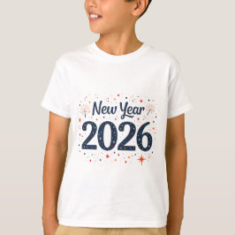 Niños juguetones Camisa de Año Nuevo 2026 con estr