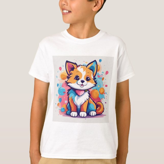 Niños juguetones Cute Camiseta de Diseño de Gatos  (Anverso)