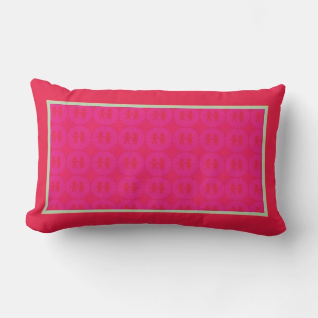 Niños juntos Cojines decorativos rosados (Anverso)
