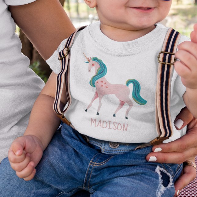Niños lindos de Unicorn chicas bebé camiseta (Subido por el creador)