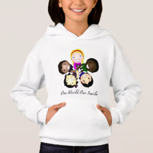 Niños Lindos Un Mundo Una Sonrisa Sudadera con Cap