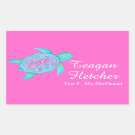 Niños llamados ID tortugas corazones pegatinas ros