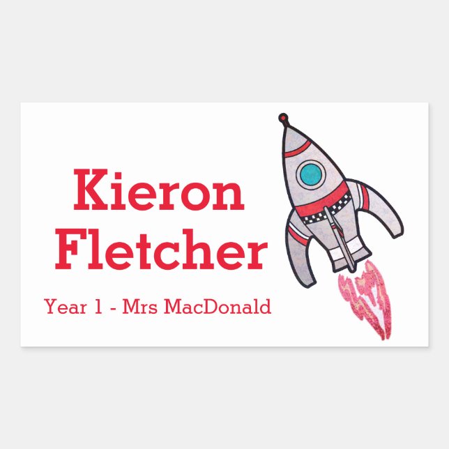 Niños llamados pegatinas de cohetes de identificac (Anverso)