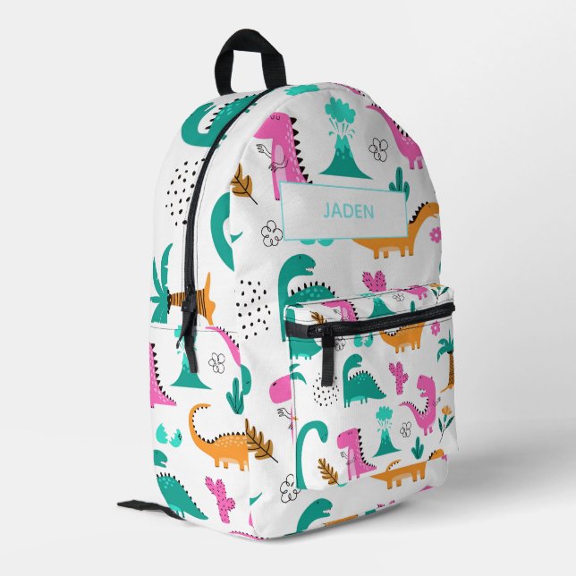 Niños Llaman A La Mochila Dinausor De Vuelta A La  (Esquina izquierda trasera)