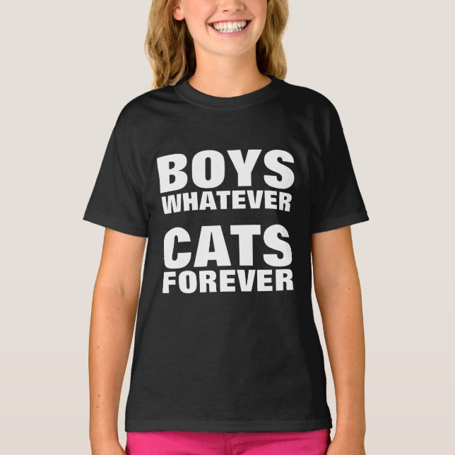 NIÑOS, LO QUE SEA QUE VAYAN, Chicas Camisetas Gato (Anverso)