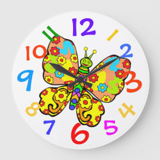 Niños mariposa coloridos Sala Reloj de pared
