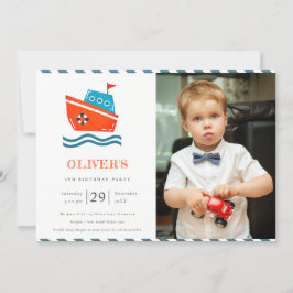 Niños Nautical Boat Photo Cualquier Invitación de