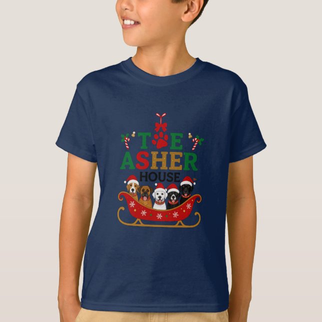 Niños Navidades Camiseta De Cañón De Perro - Época (Anverso)