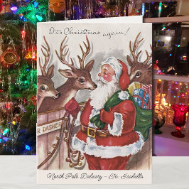 Niños Navidades de los años 40 Tarjeta Santa Perso